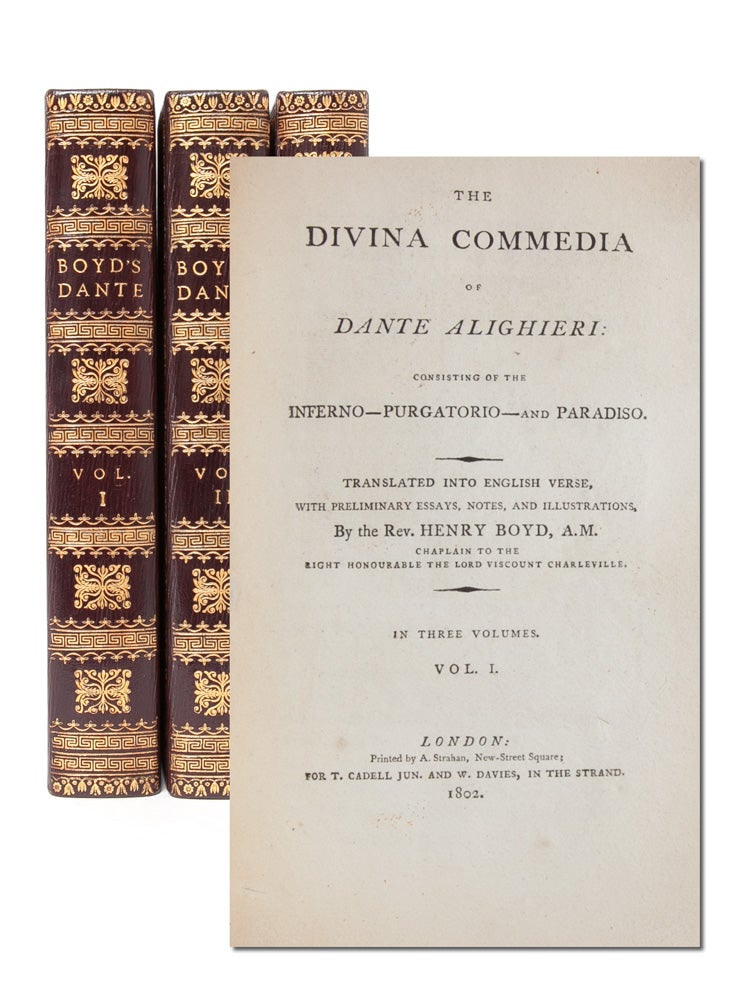 (Item #4829) The Divina Commedia of Dante Alighieri, Consisting of the Inferno - Purgatorio - and Paradiso. Dante Alighieri, Rev. Henry Boyd.