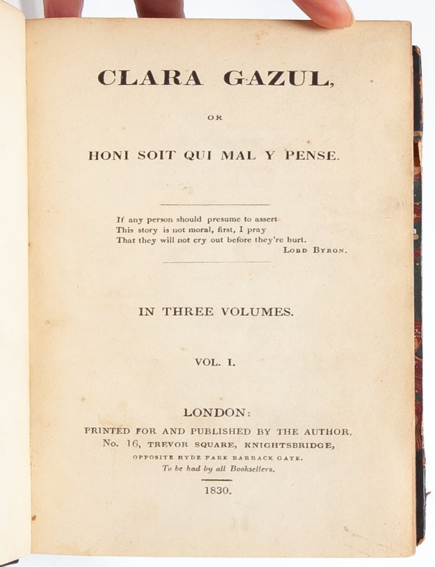 Clara Gazul, or Honi Soit Qui Mal Y Pense