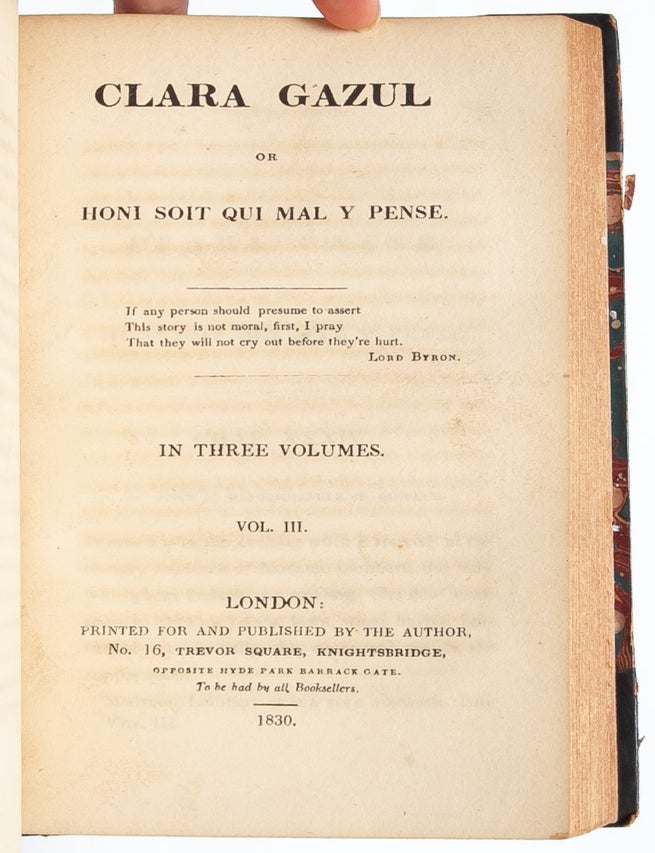 Clara Gazul, or Honi Soit Qui Mal Y Pense