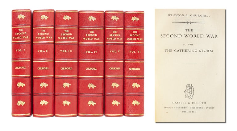 Item #4882) The Second World War (Finely bound in 6 vols.). Winston Churchill