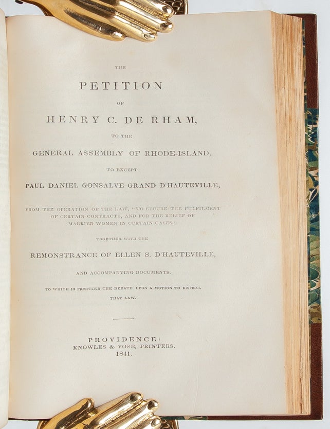 Report of the d'Hauteville Case: The Commonwealth of Pennsylvania. At the Suggestion of Paul Daniel Gonsalve Grand d'Hauteville versus...Ellen Sears Grand d'Hauteville. Habeas Corpus for the Custody of an Infant Child