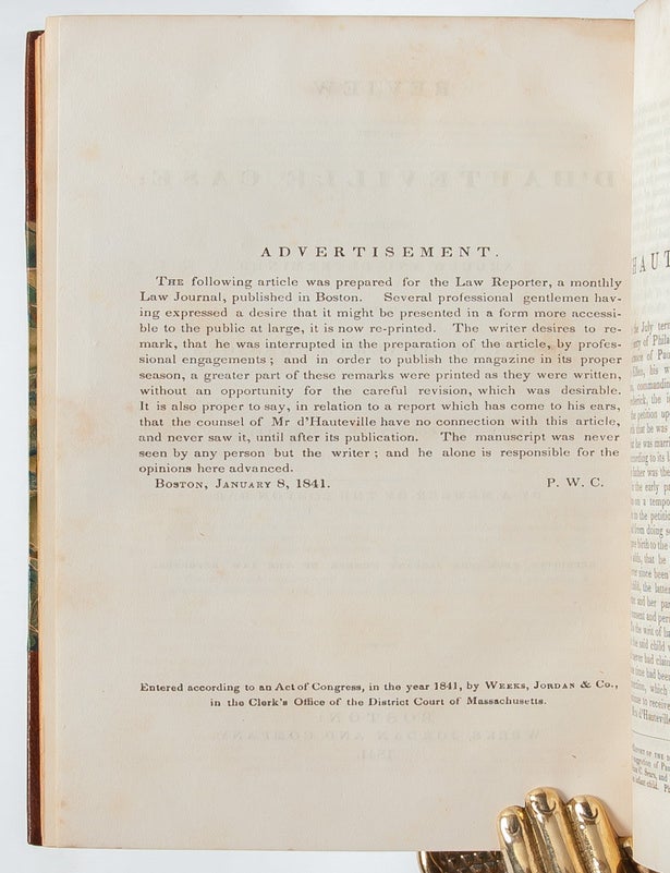 Report of the d'Hauteville Case: The Commonwealth of Pennsylvania. At the Suggestion of Paul Daniel Gonsalve Grand d'Hauteville versus...Ellen Sears Grand d'Hauteville. Habeas Corpus for the Custody of an Infant Child