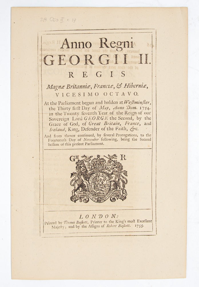 An Act for the Better Preventing of Thefts and Robberies, and for Regulating Places of Publick Entertainment, and Punishing Persons Keeping Disorderly Houses