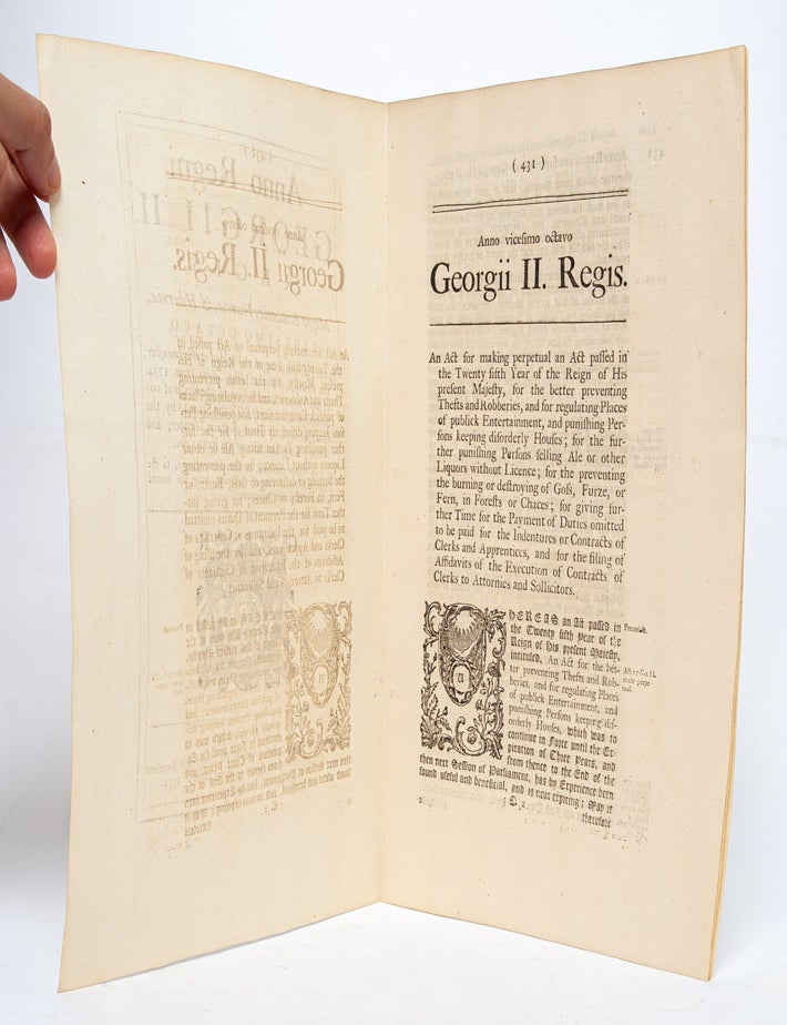An Act for the Better Preventing of Thefts and Robberies, and for Regulating Places of Publick Entertainment, and Punishing Persons Keeping Disorderly Houses