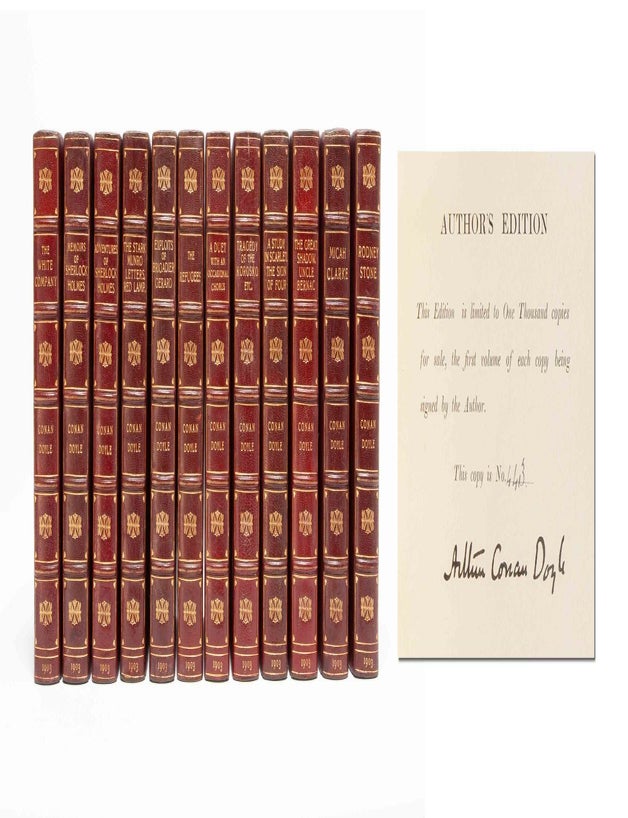 Item #5005) The Works of Arthur Conan Doyle (Signed author's edition in 12 vols.). Sir...