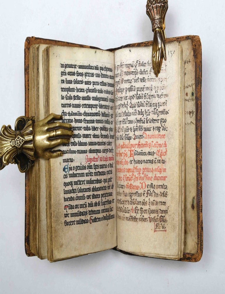 A compilation of devotional and other texts in Latin, illuminated manuscript on parchment.