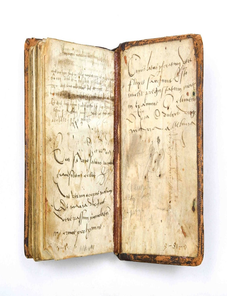 A compilation of devotional and other texts in Latin, illuminated manuscript on parchment.