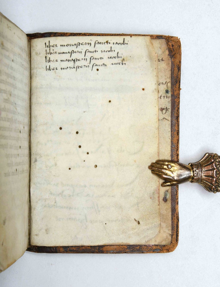 A compilation of devotional and other texts in Latin, illuminated manuscript on parchment.