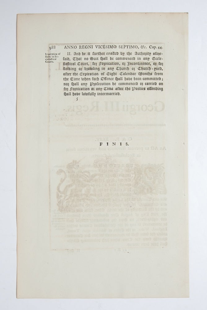 An Act to Prevent Frivolous and Vexatious Suits in Ecclesiastical Courts