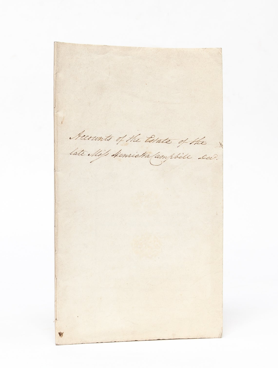 (Item #5065) Accounts of the Estate of the late Miss Henrietta Campbell, Dec[eased]. Women's Property Rights.
