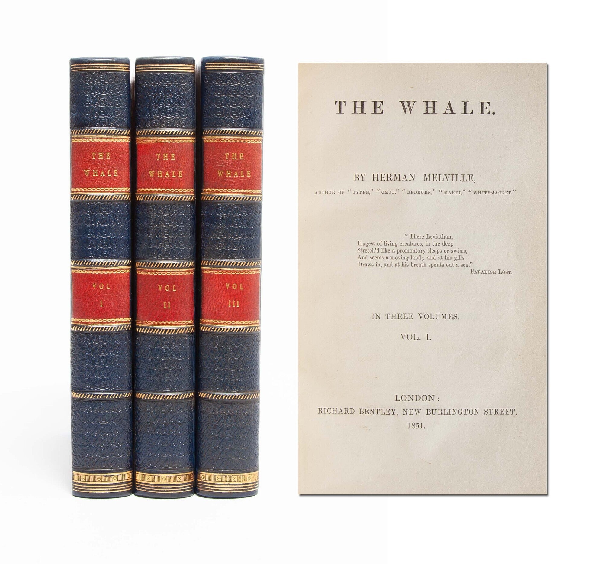 (Item #5122) The Whale; or, Moby Dick (in 3 vols.). Herman Melville.