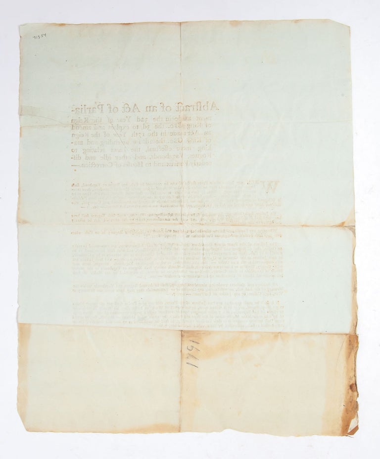 Abstract of an Act of Parliament...making more effectual the Laws relating to Rogues, Vagabonds, and other idle and disorderly Persons and to Houses of Correction