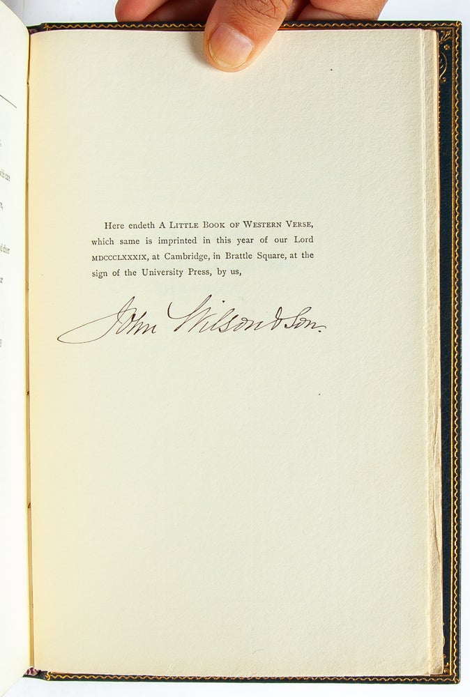 A Little Book of Western Verse (With Autograph Poem)