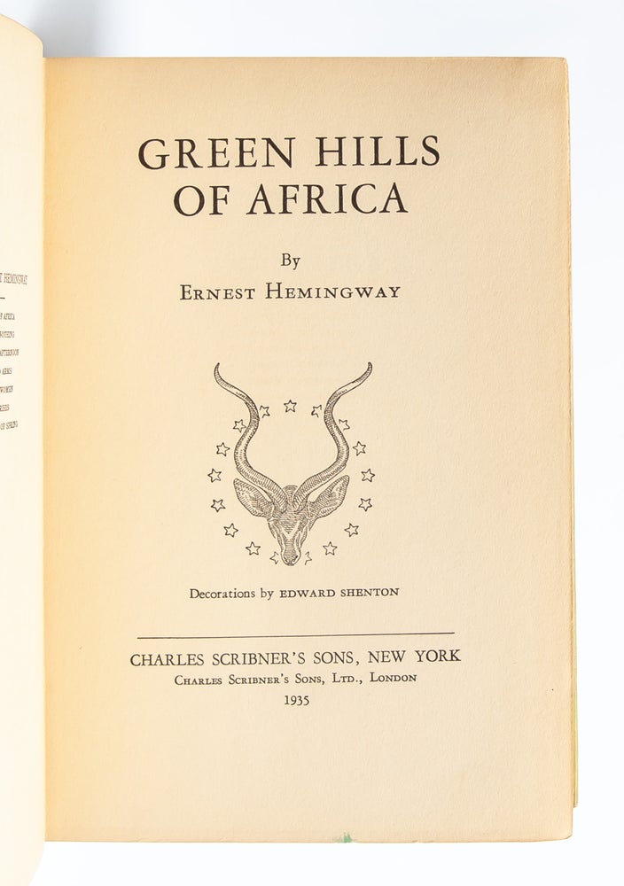 Green Hills of Africa (Inscribed first edition)
