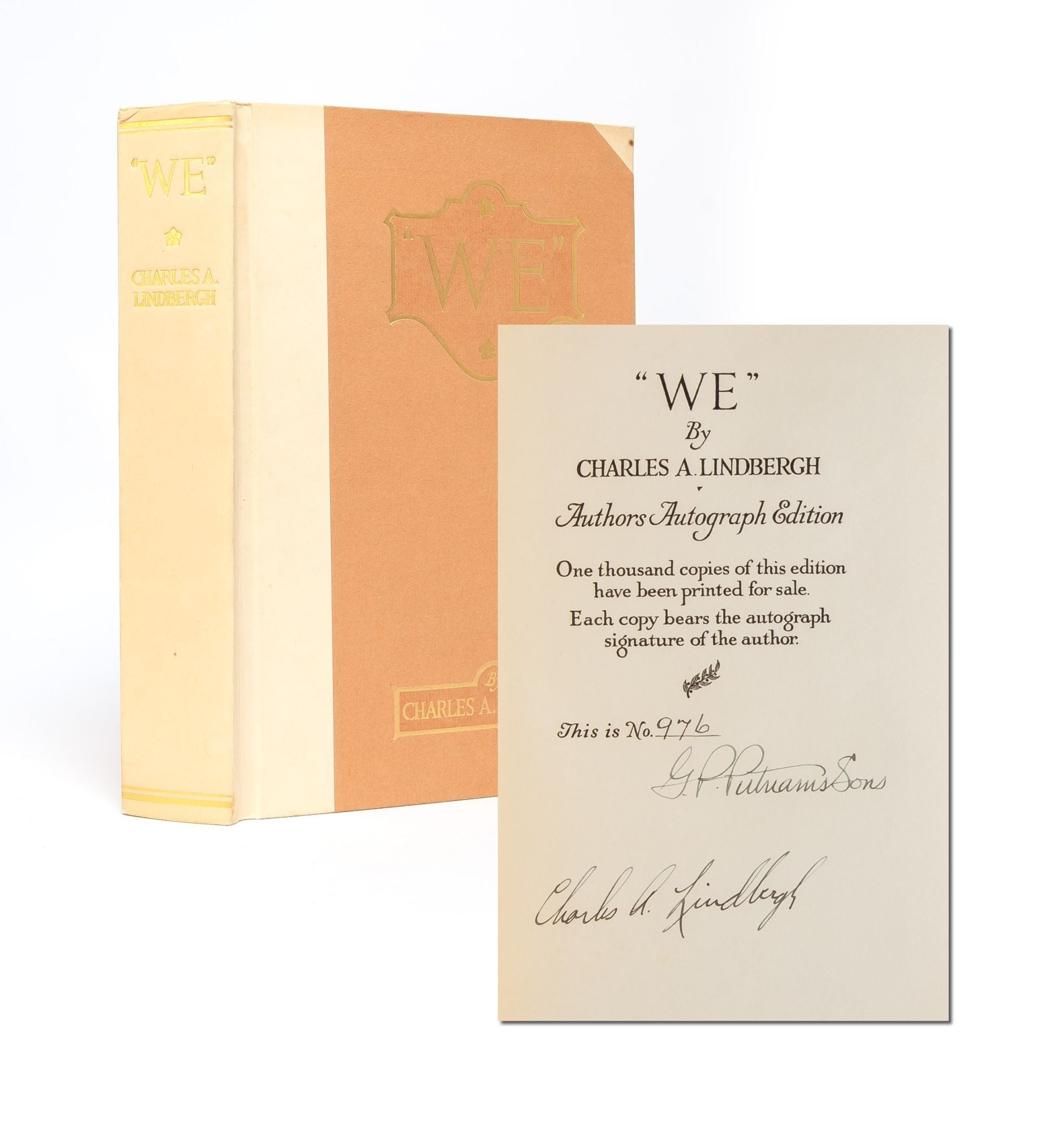 (Item #5261) "We" (Signed Limited Edition). Charles A. Lindbergh.