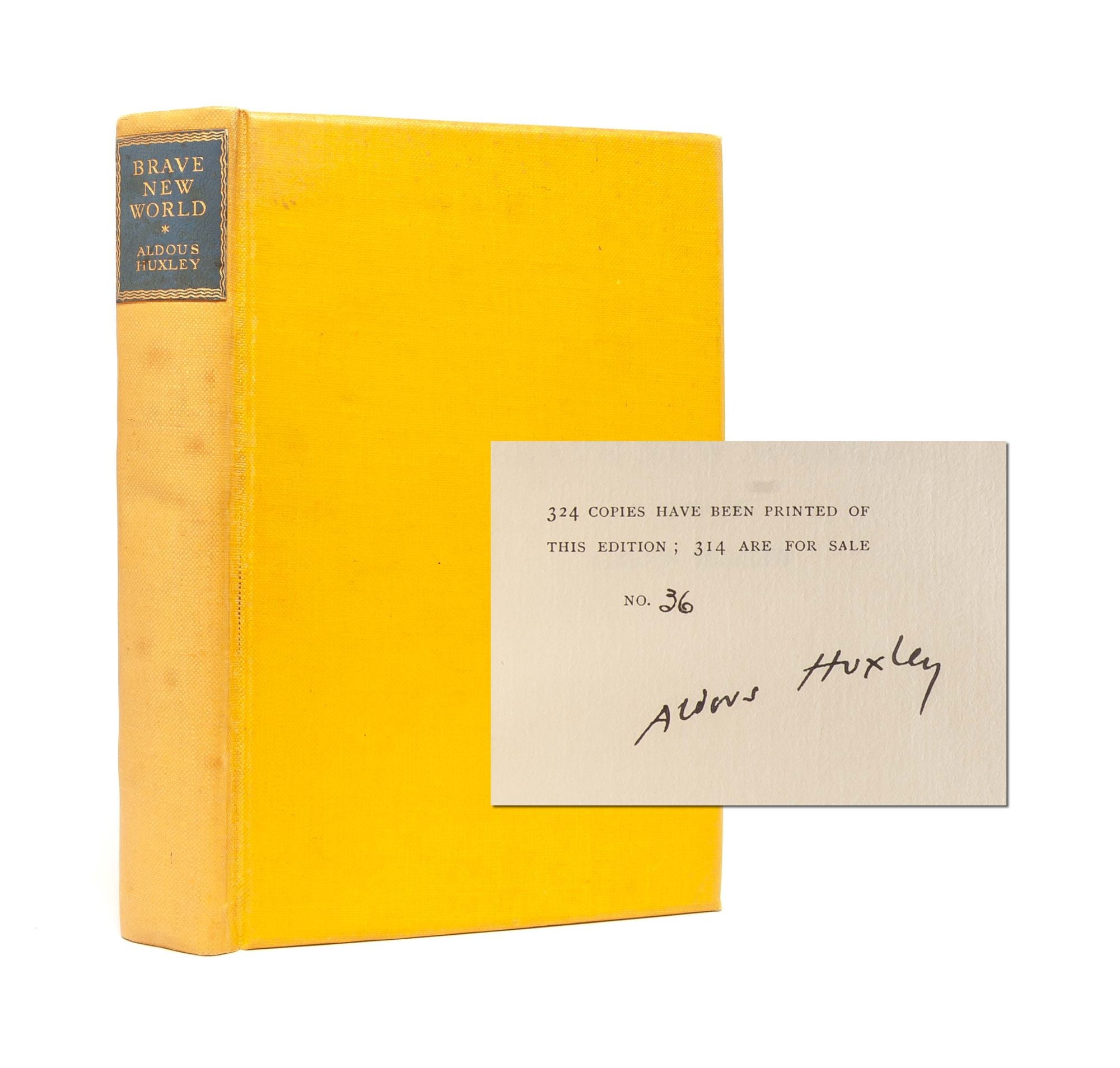 (Item #5329) Brave New World (Signed limited edition). Aldous Huxley.