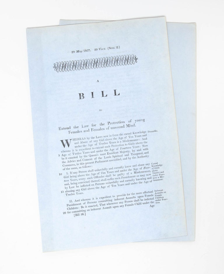 Collection of 11 Bills and Acts Documenting the Legal Development of Sexual Consent and Associated Protections Against Assault Across Half a Century