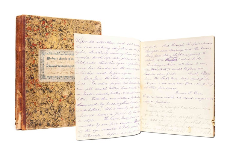 School notebook of a young woman attending Wesleyan Female College. Women's Education, Fannie Louise Grier.