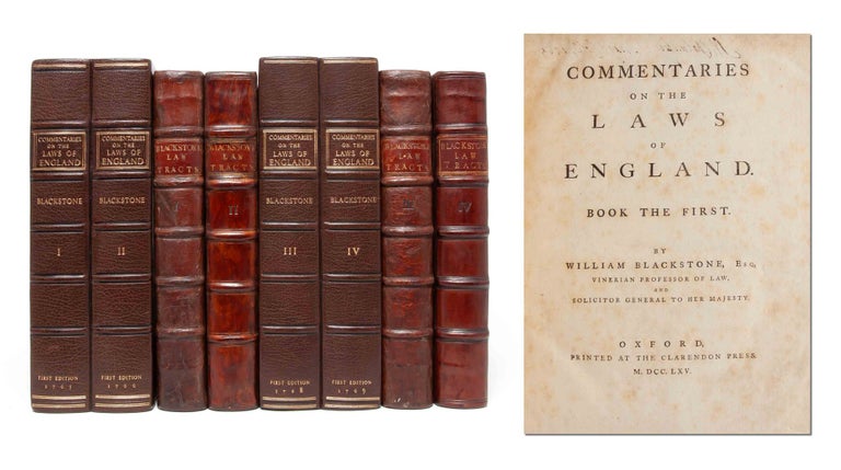 Item #5390) Commentaries on the Laws of England (in four volumes). Sir William Blackstone