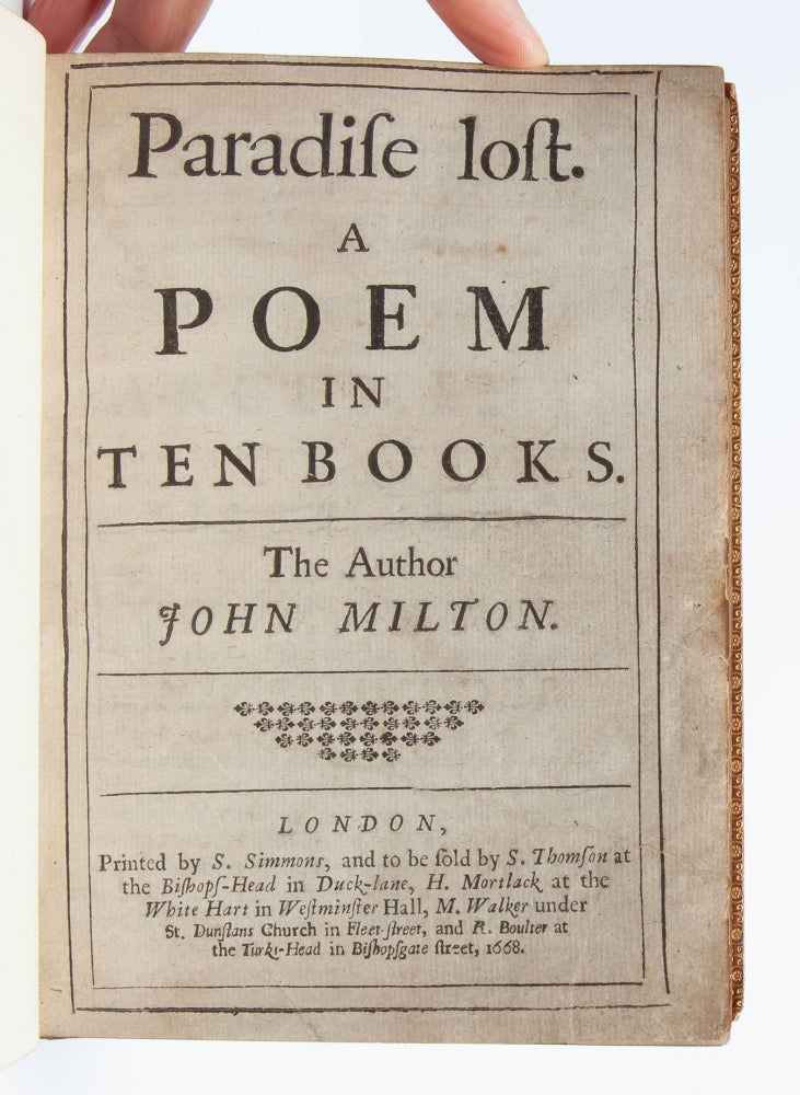 Paradise Lost. A Poem in Ten Books