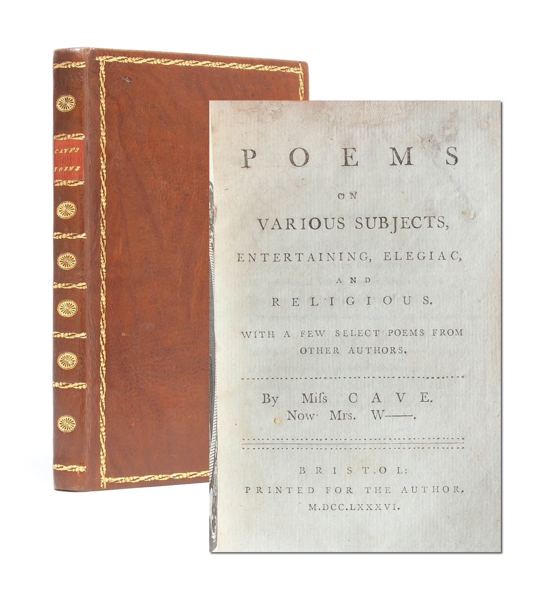 (Item #5412) Poems on Various Subjects, Entertaining, Elegiac, and Religious with a few select poems from other authors. Mrs Jane Winscom, People, Disabilities.
