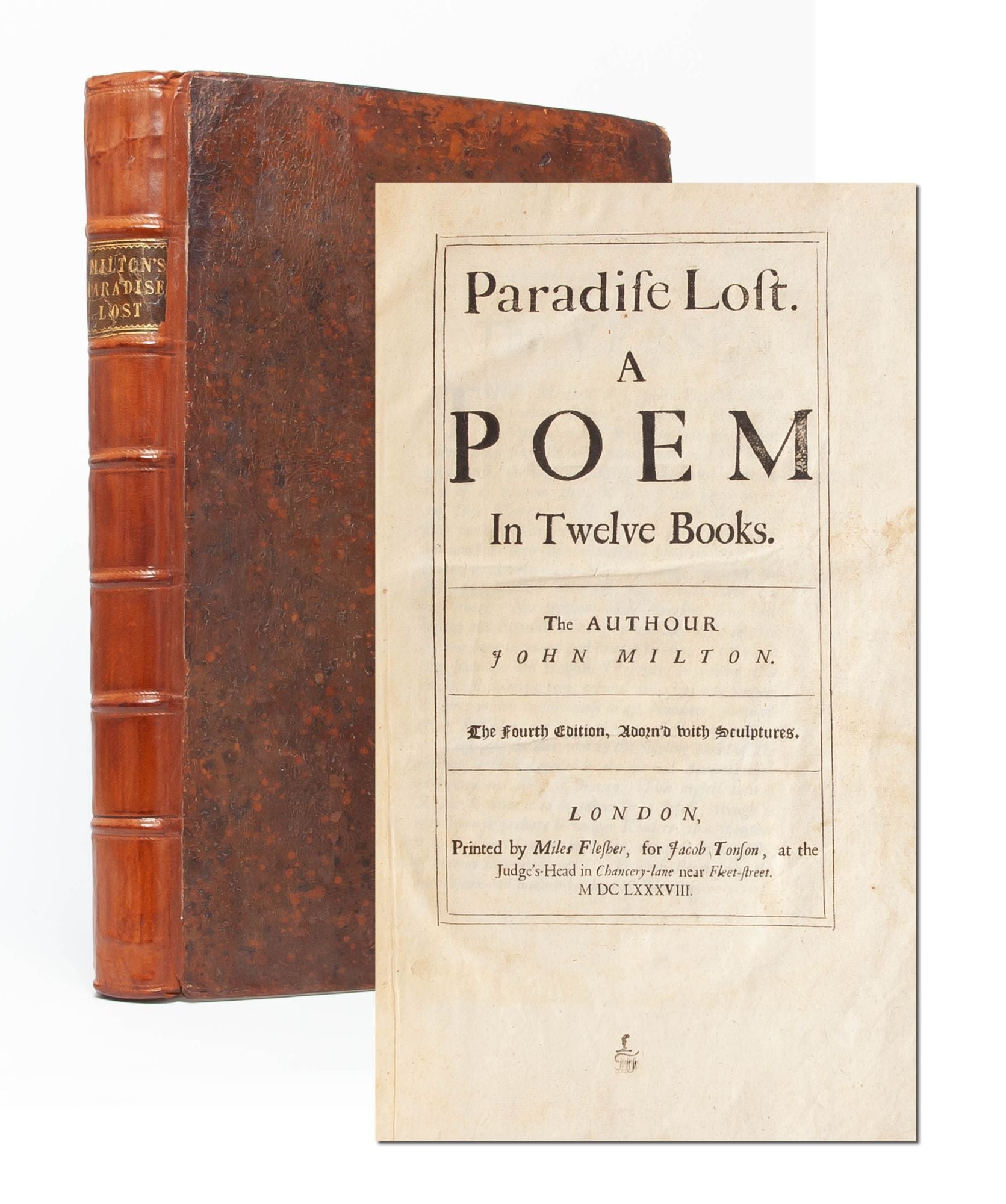 Paradise Lost. A Poem in Twelve Books. bound with Paradise Regain'd. A Poem  in IV Books by John Milton on Whitmore Rare Books