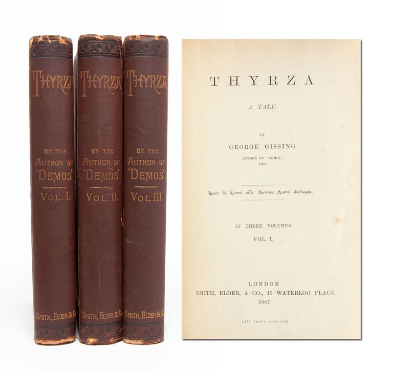Item #5506) Thyrza. A Tale (in 3 vols.). George Gissing