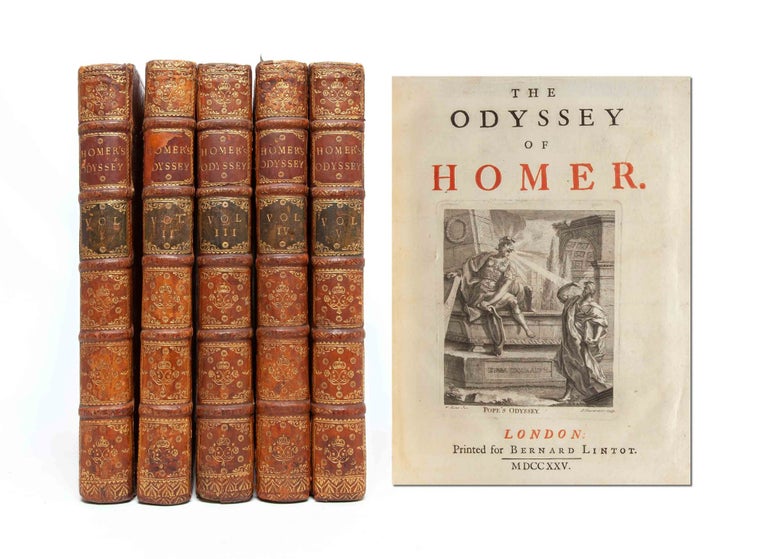 Item #5508) The Odyssey of Homer (in 5 vols.). Homer, Alexander Pope