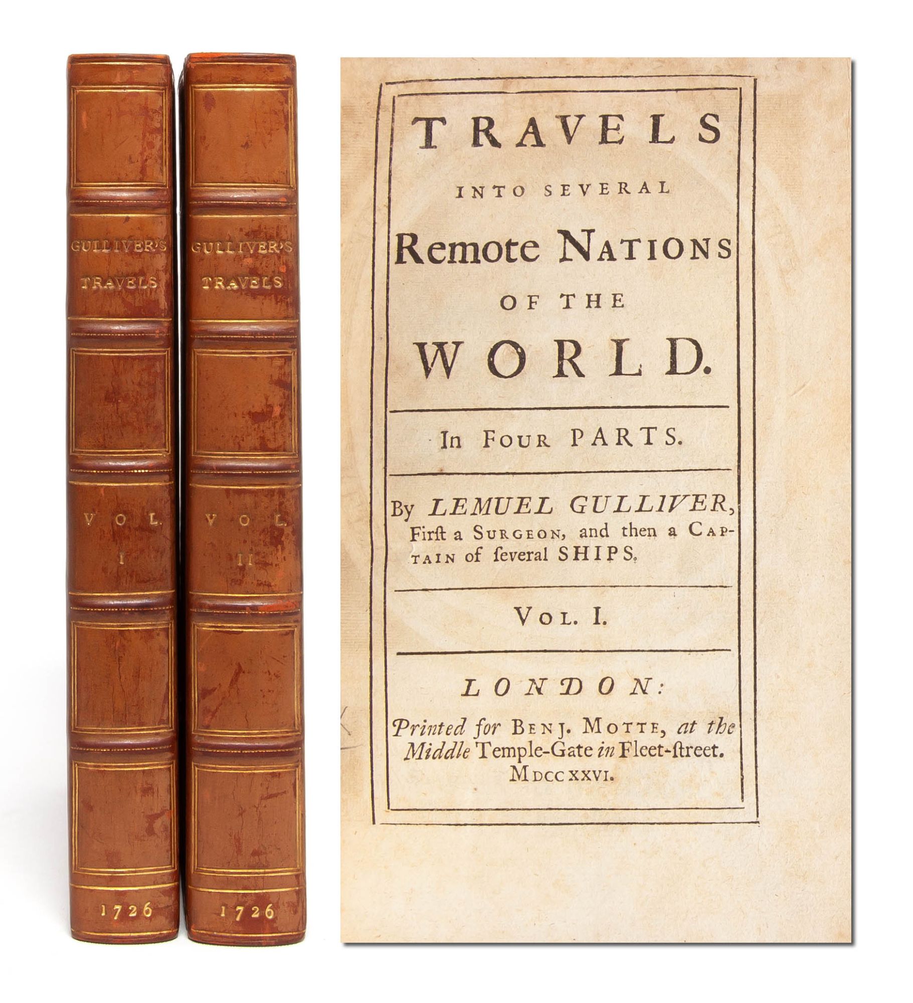(Item #5544) Travels into Several Remote Nations of the World. In four parts. By Lemuel Gulliver, First a Surgeon and then a Captain of Several Ships. Jonathan Swift.