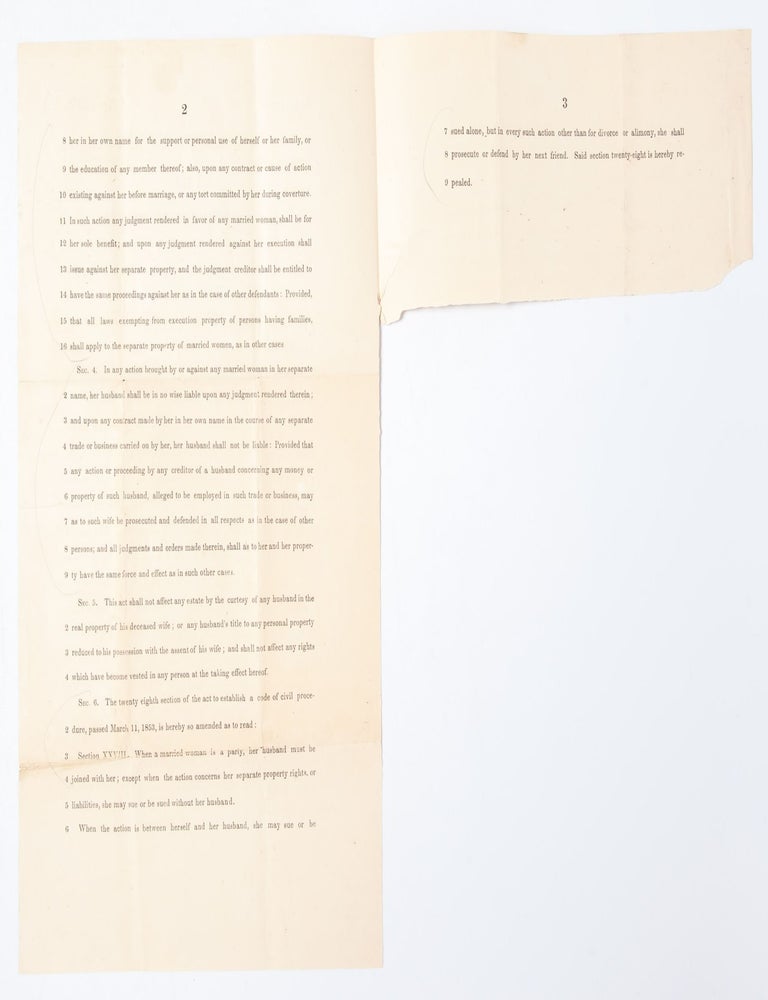 A Bill Concerning the Rights and Liabilities of Married Women