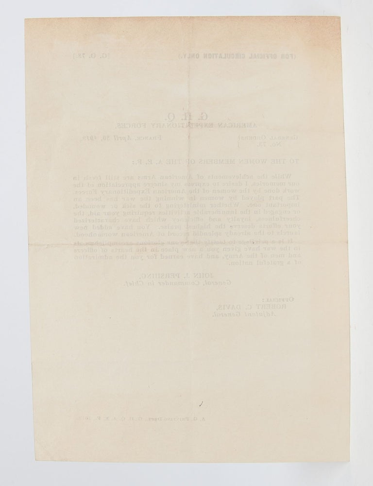 G.H.Q. American Expeditionary Forces. General Orders No. 73