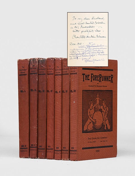 Item #5618) The Forerunner. A Monthly Magazine. (Inscribed Family Association Set (in 7 vols.)....