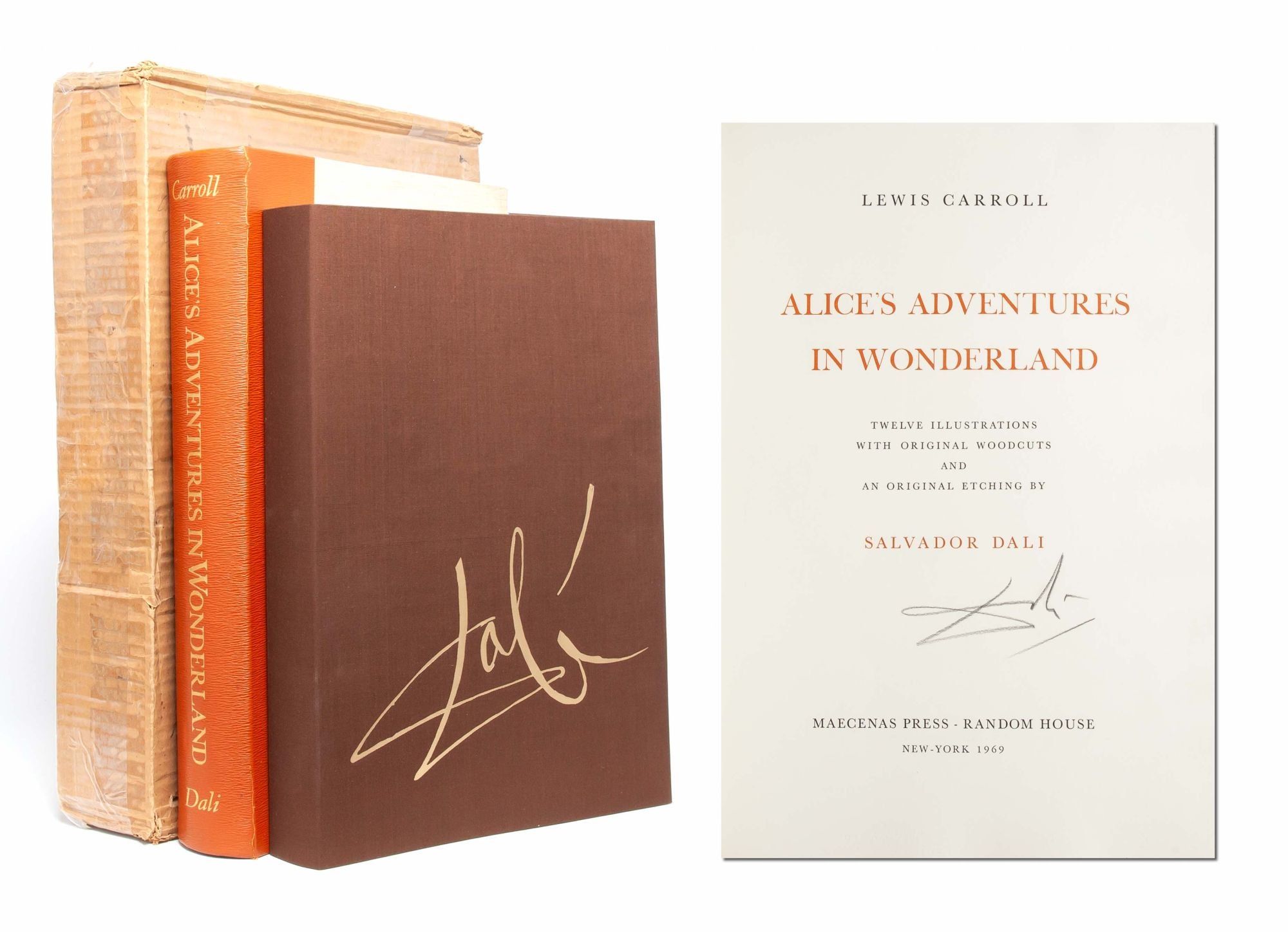 (Item #5678) Alice's Adventures in Wonderland (Signed limited edition). Salvador Dali, Lewis Carroll.
