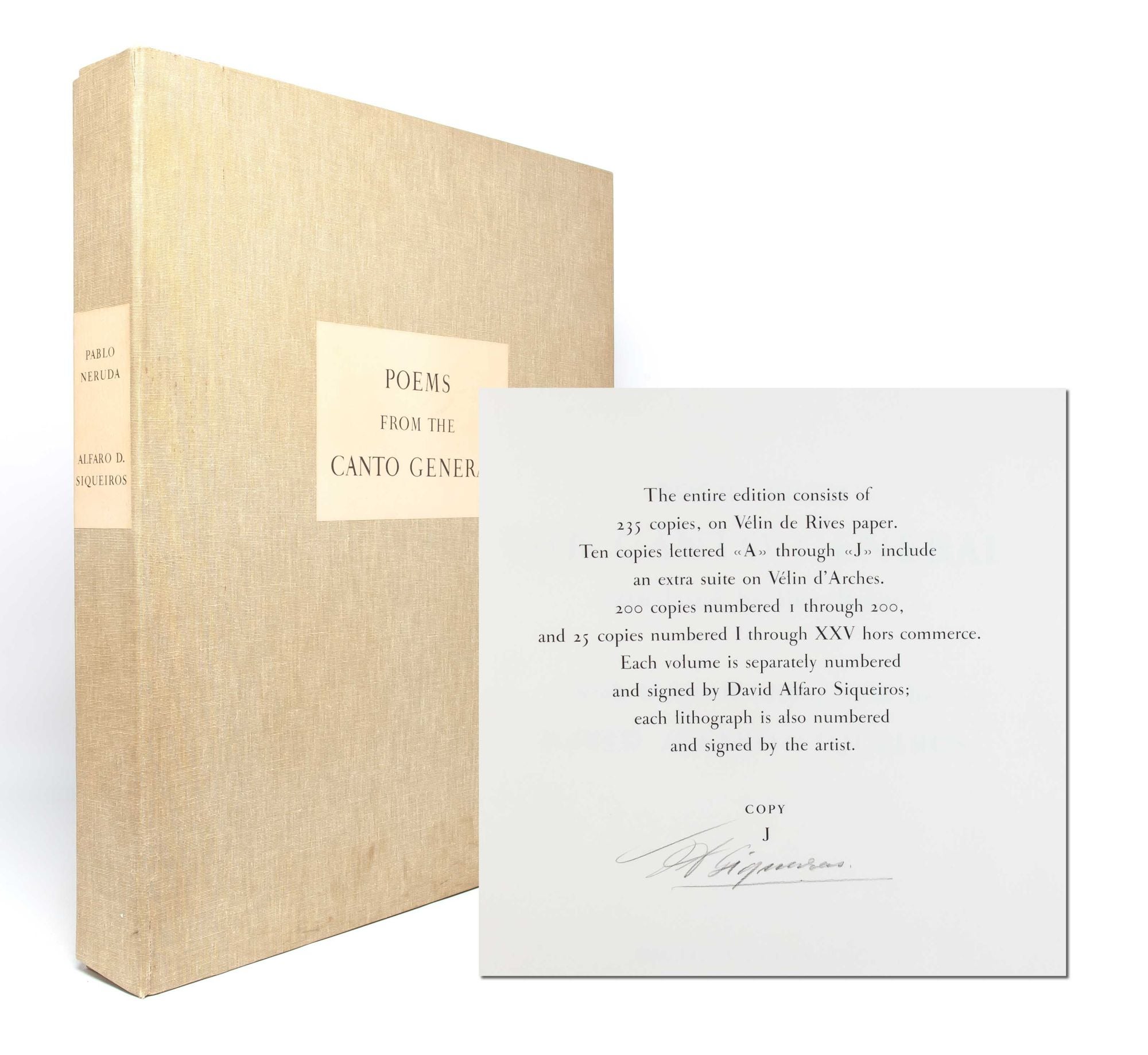 (Item #5688) Poems from the Canto General (Signed Limited). Pablo Neruda, David Alfaro Siqueiros.