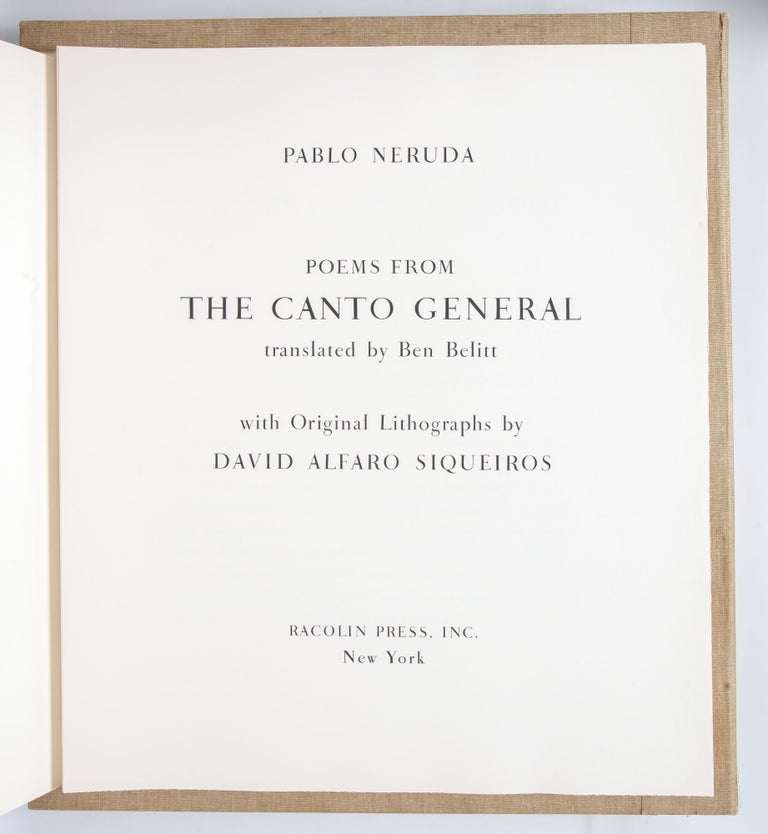 Poems from the Canto General (Signed Limited)