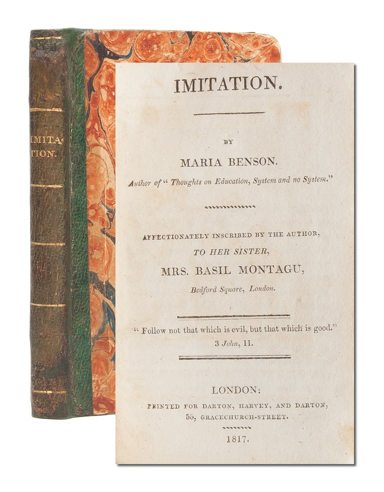 Item #5735) Imitation. Affectionately inscribed by the Author to her sister, Mrs. Basil Montagu....
