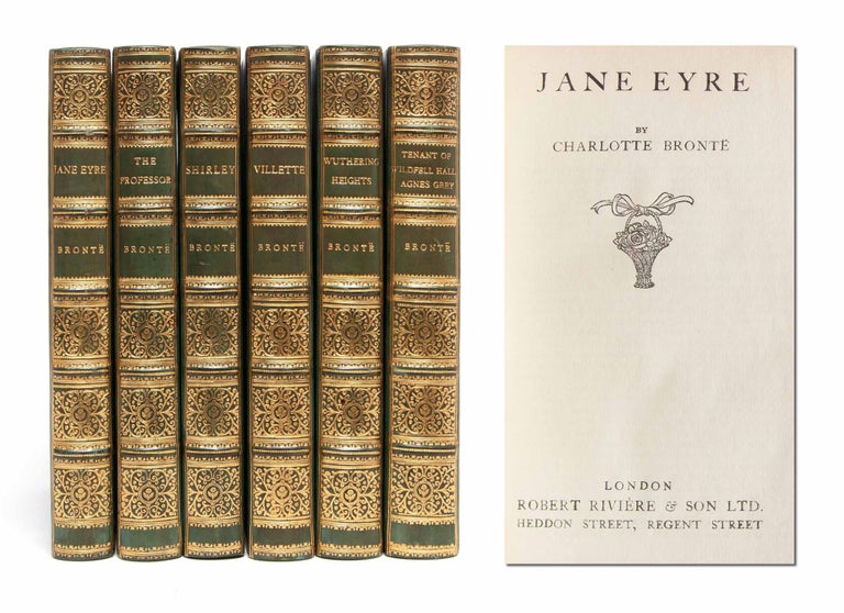 Item #5819) Charlotte Bronte's Works, with Emily Bronte and Anne Bronte's Works (in 6 vols.)....