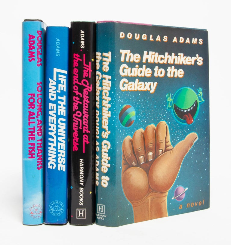 The Hitchhiker's Guide to the Galaxy series. Douglas Adams.
