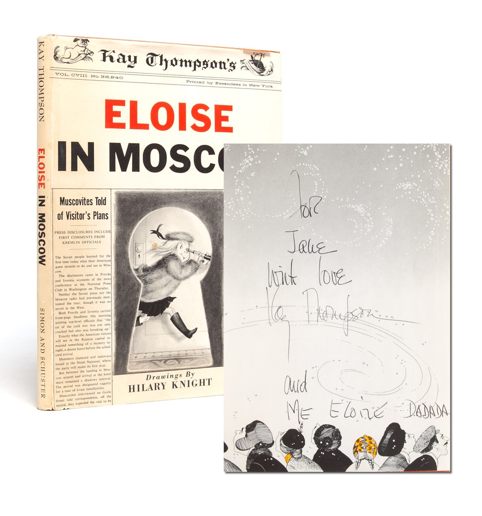 (Item #5944) Eloise in Moscow (Inscribed first edition). Kay Thompson, Hilary Knight.
