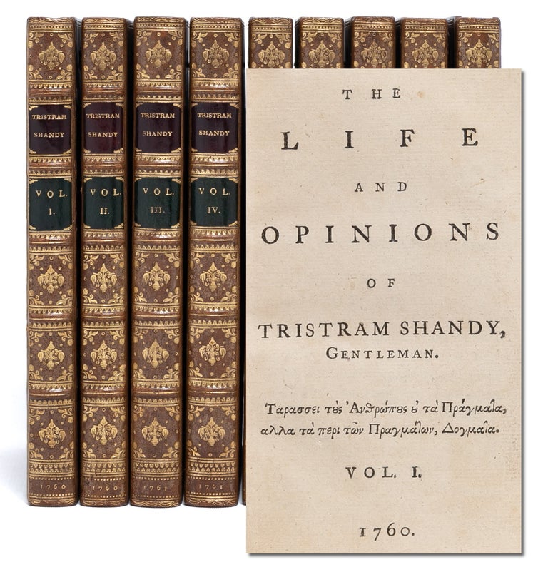 Item #5981) The Life and Adventures of Tristram Shandy (in 9 vols.). Lawrence Sterne