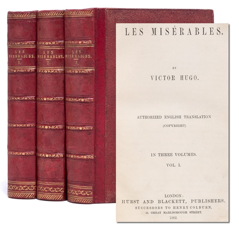 Item #5982) Les Miserables (in 3 vols). Victor Hugo