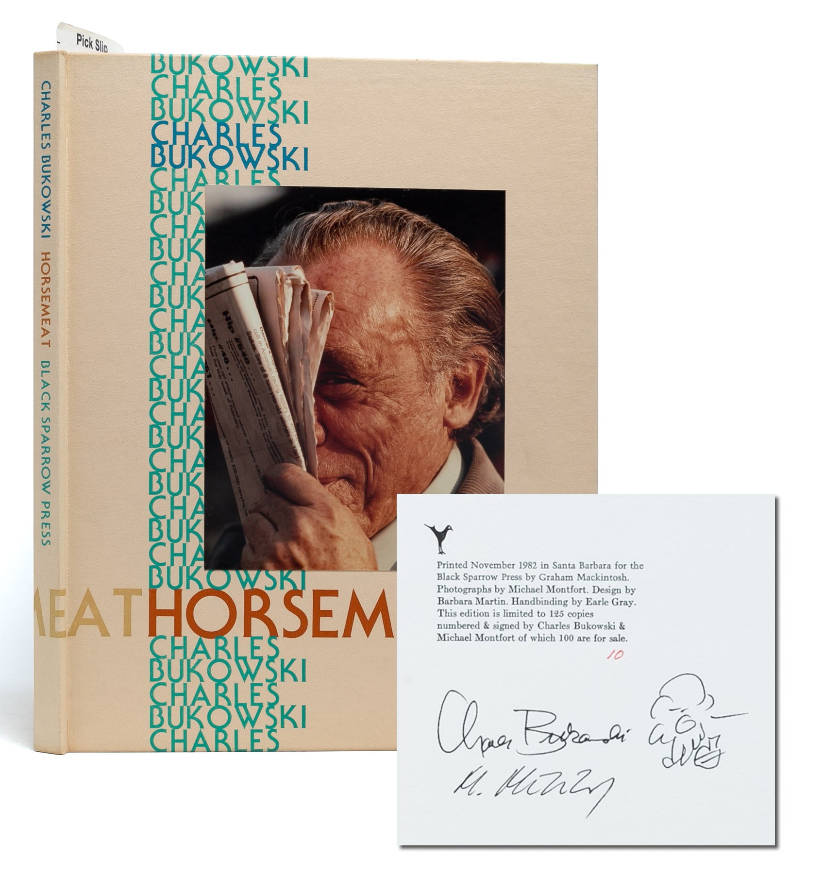 (Item #6013) Horsemeat (Signed limited edition). Charles Bukowski, Michael Montfort, photographer.