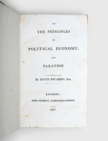 Item #6140) On Principles of Political Economy. David Ricardo