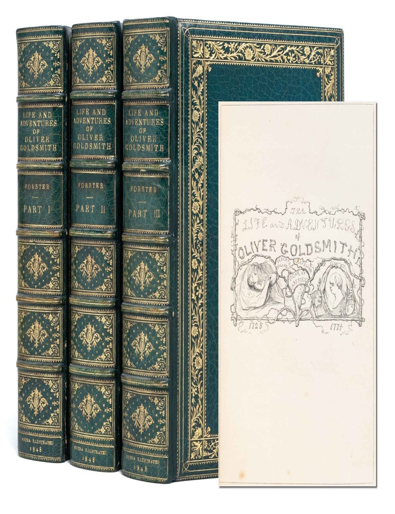 Item #6236) The Life and Adventures of Oliver Goldsmith (Extra-illustrated in 3 vols.). Fine...