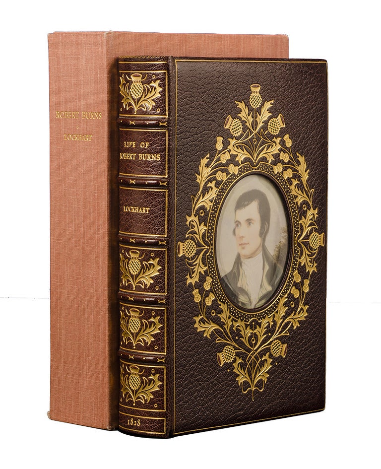 Item #6237) Life of Robert Burns. Fine Binding - Cosway style, Robert Burns, J G. Lockhart