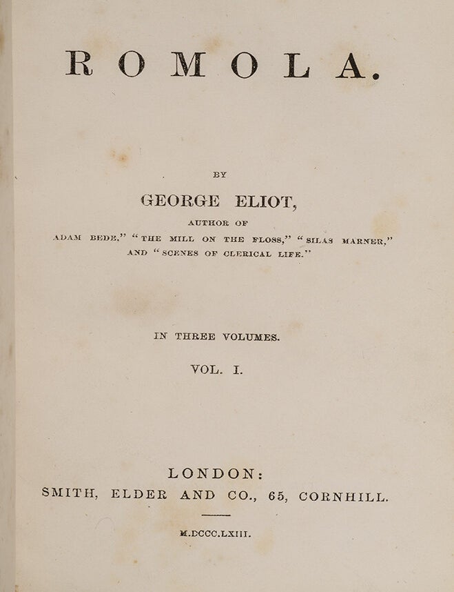 Romola (in 3 vols.)