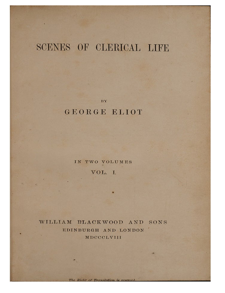 Scenes of Clerical Life (in 2 vols.)