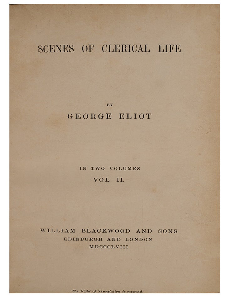 Scenes of Clerical Life (in 2 vols.)