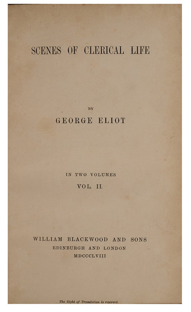 Scenes of Clerical Life (in 2 vols.)