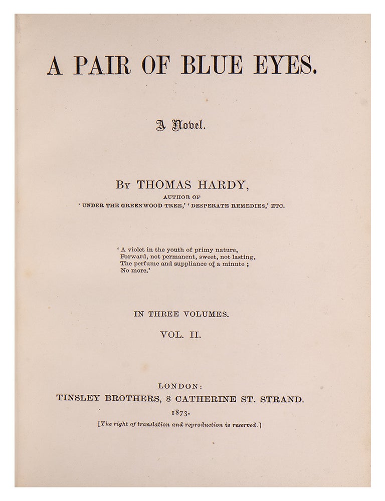 A Pair of Blue Eyes (in 3 vols.)